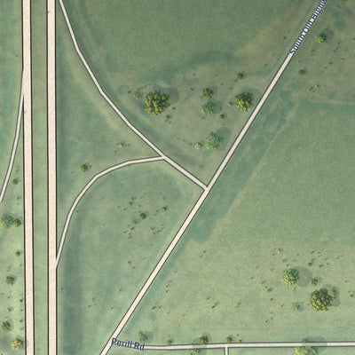 Close-up of the map of Bridgeport, Kansas print showing street and building detail