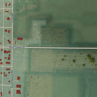 Second close-up of the map of Bucklin, Kansas print showing more streets and buildings