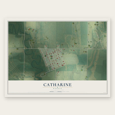 Catharine, Kansas map print, the full design