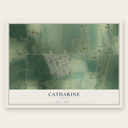 Catharine, Kansas map print, the full design