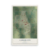 Map of Cawker City, Kansas, 12 x 18 inch unframed archival matte print