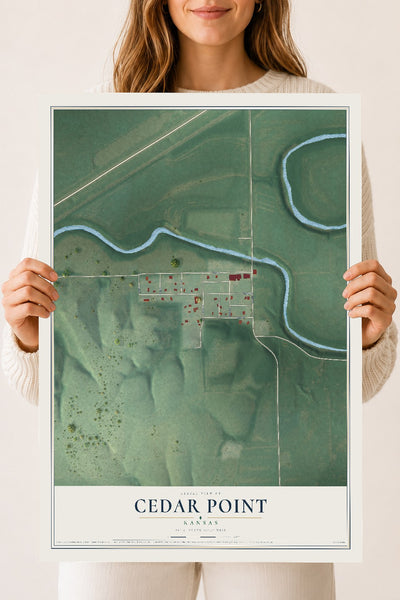 Map of Cedar Point, Kansas, 18 x 24 inch unframed archival matte print
