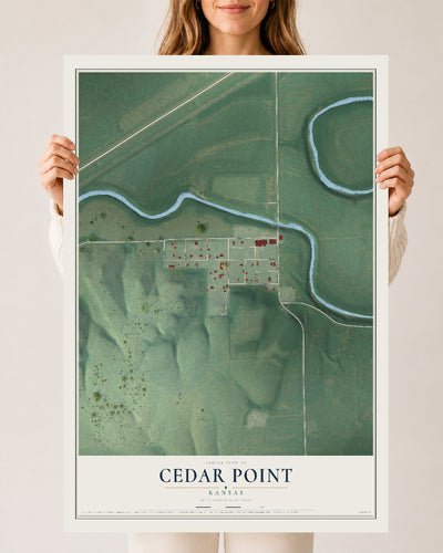 Map of Cedar Point, Kansas, 24 x 36 inch unframed archival matte print