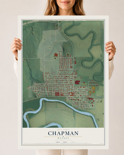 Map of Chapman, Kansas, 24 x 36 inch unframed archival matte print