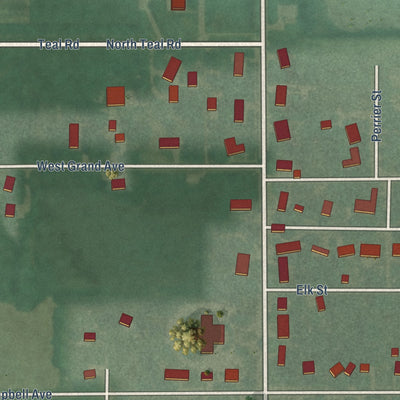 Second close-up of the map of Clyde, Kansas print showing more streets and buildings