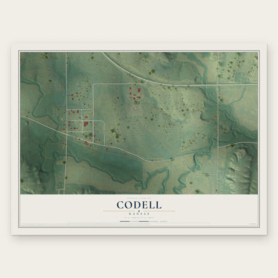 Codell, Kansas map print, the full design