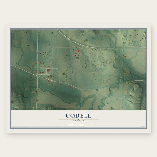 Codell, Kansas map print, the full design