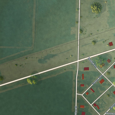 Second close-up of the map of Copeland, Kansas print showing more streets and buildings