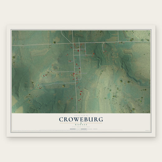 Croweburg, Kansas map print, the full design