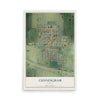 Map of Cunningham, Kansas, 12 x 18 inch unframed archival matte print