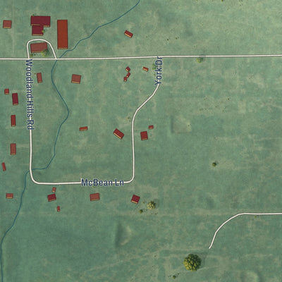 Second close-up of the map of Dearing, Kansas print showing more streets and buildings