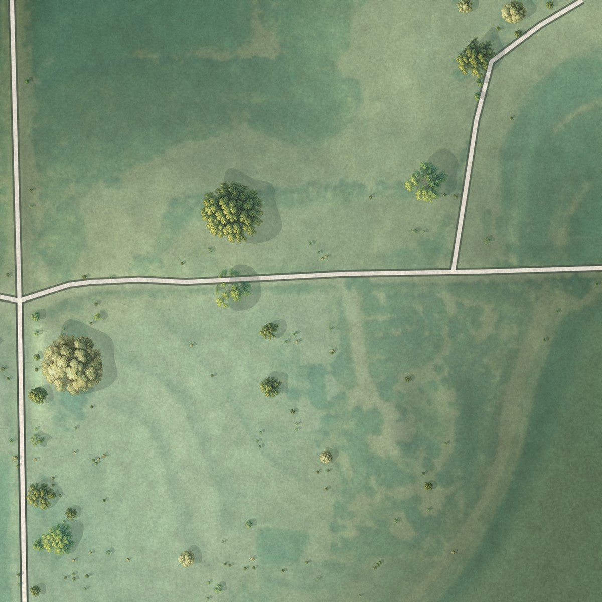 Second close-up of the map of Delia, Kansas print showing more streets and buildings