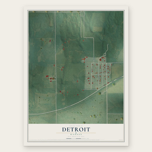 Detroit, Kansas map print, the full design