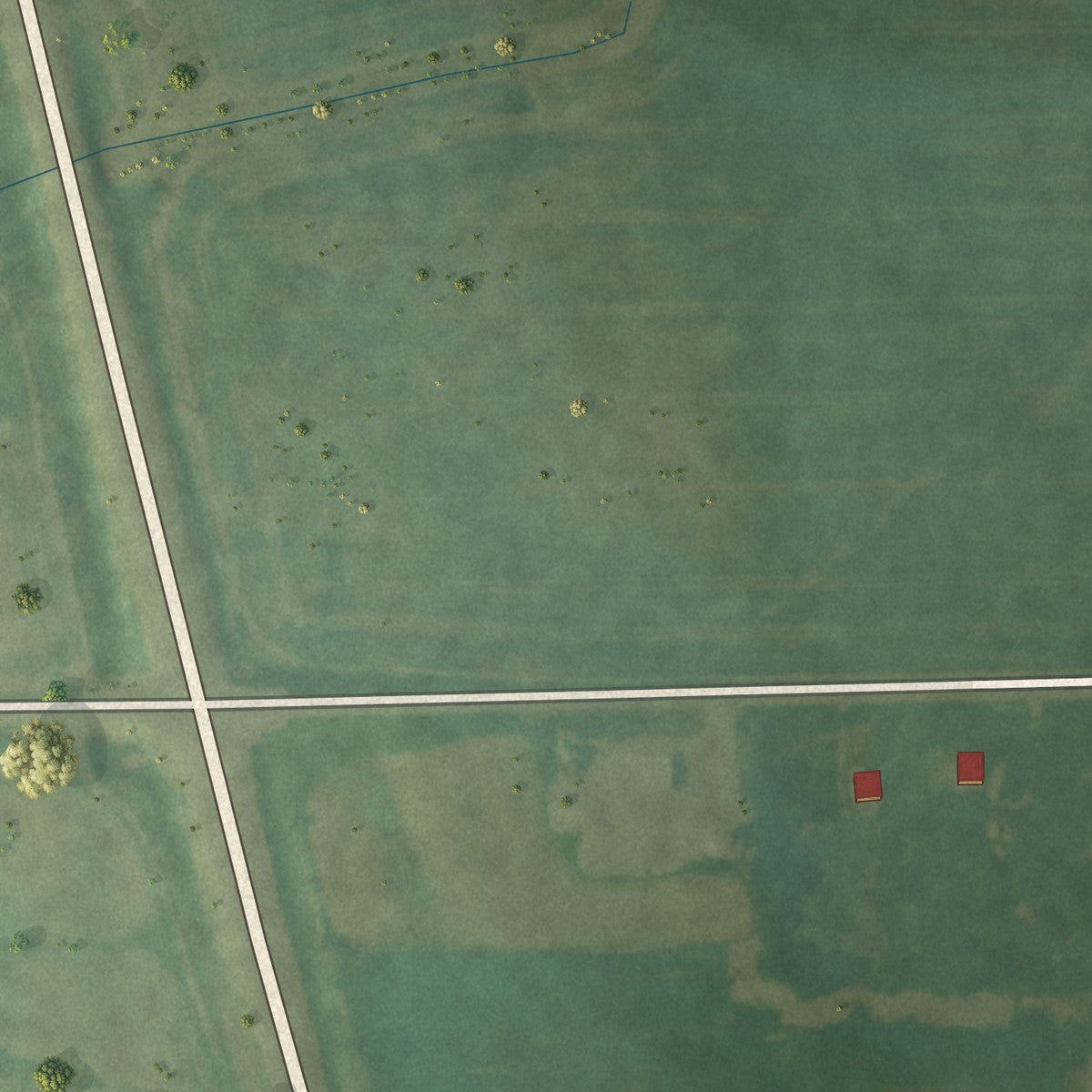 Second close-up of the map of Earlton, Kansas print showing more streets and buildings