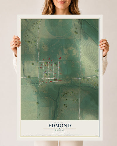 Map of Edmond, Kansas, 24 x 36 inch unframed archival matte print