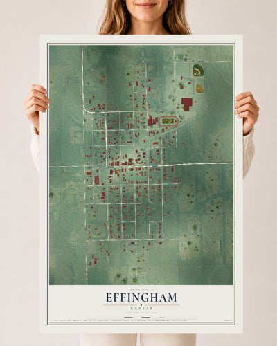 Map of Effingham, Kansas, 24 x 36 inch unframed archival matte print