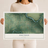 Map of Elk Falls, Kansas, 12 x 18 inch unframed archival matte print