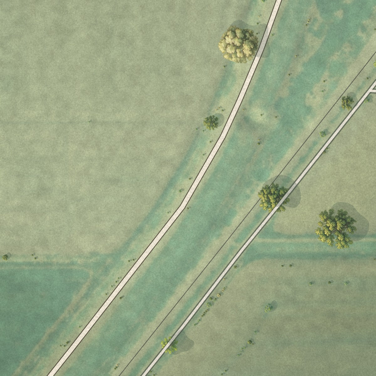 Second close-up of the map of Elmdale, Kansas print showing more streets and buildings
