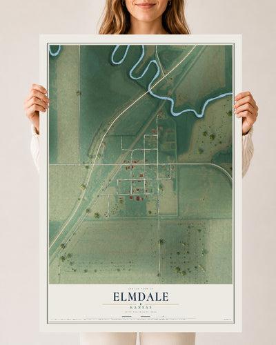 Map of Elmdale, Kansas, 24 x 36 inch unframed archival matte print
