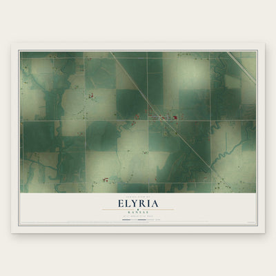 Elyria, Kansas map print, the full design