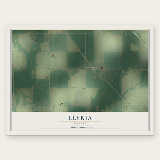 Elyria, Kansas map print, the full design