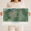 Map of Enterprise, Kansas, 12 x 18 inch unframed archival matte print