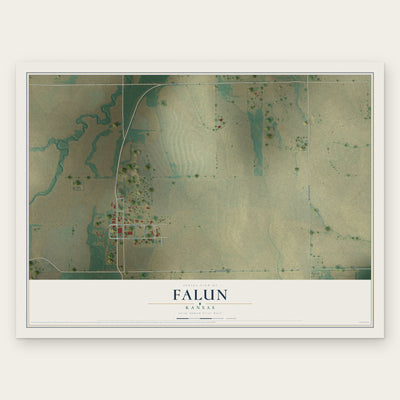 Falun, Kansas map print, the full design