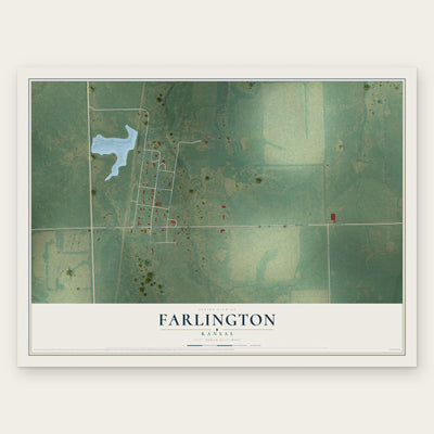 Farlington, Kansas map print, the full design