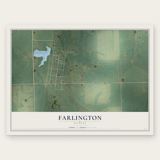 Farlington, Kansas map print, the full design