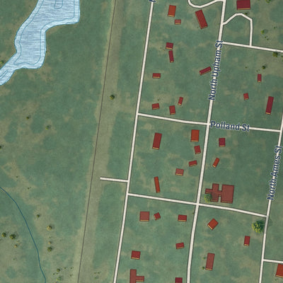 Close-up of the map of Farlington, Kansas print showing street and building detail
