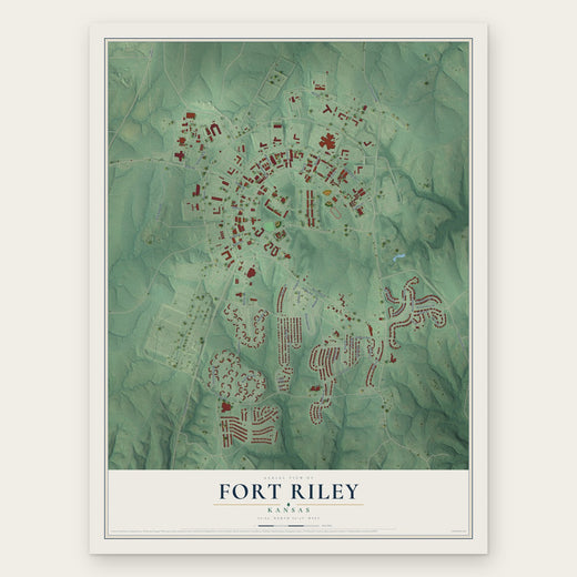 Fort Riley, Kansas map print, the full design