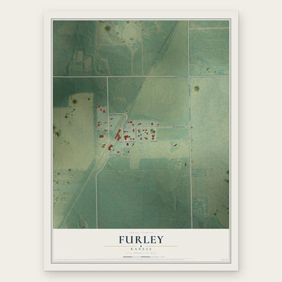 Furley, Kansas map print, the full design