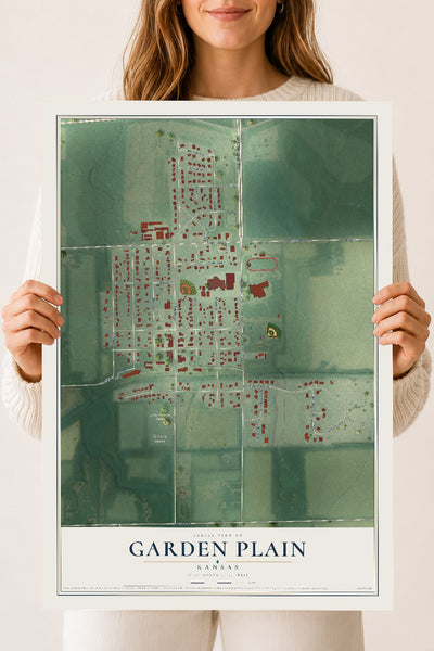 Map of Garden Plain, Kansas, 18 x 24 inch unframed archival matte print