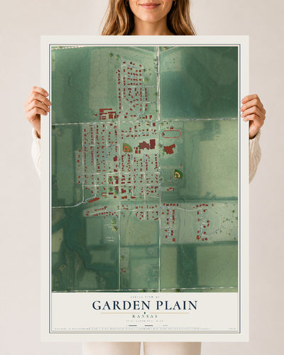 Map of Garden Plain, Kansas, 24 x 36 inch unframed archival matte print