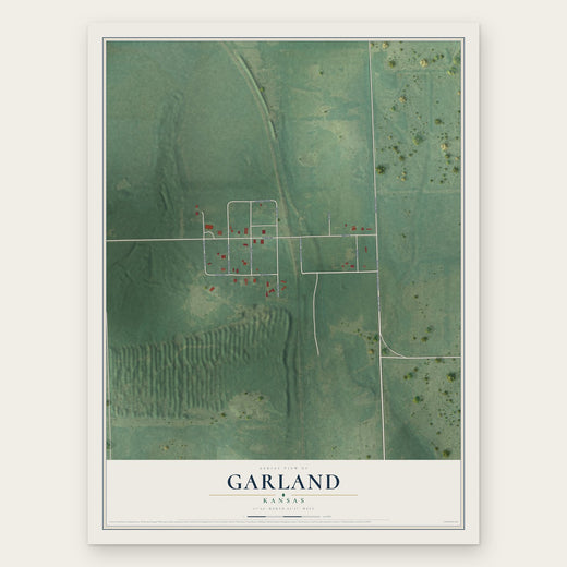 Garland, Kansas map print, the full design