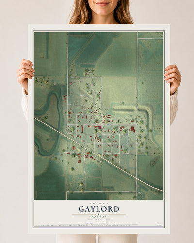 Map of Gaylord, Kansas, 24 x 36 inch unframed archival matte print