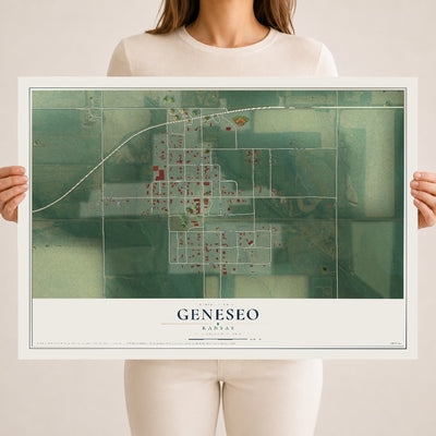 Map of Geneseo, Kansas, 18 x 24 inch unframed archival matte print