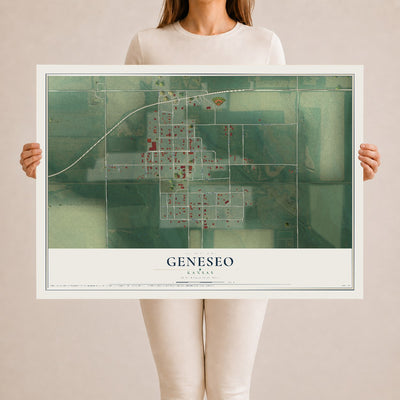 Map of Geneseo, Kansas, 24 x 36 inch unframed archival matte print