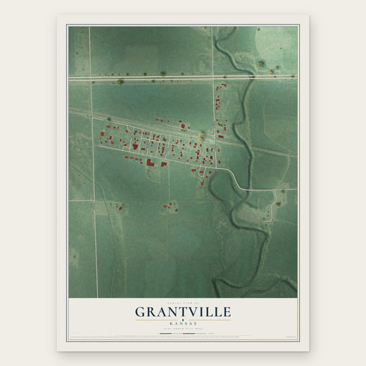 Grantville, Kansas map print, the full design