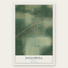 Hallowell, Kansas map print, the full design