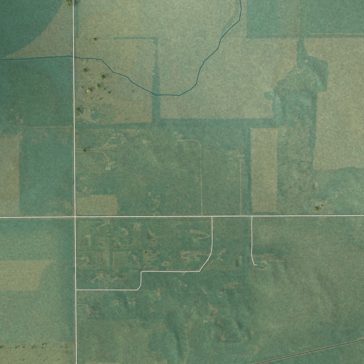Second close-up of the map of Halstead, Kansas print showing more streets and buildings