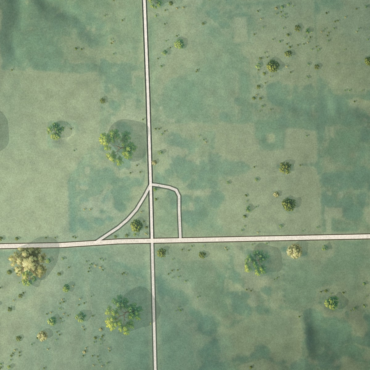 Second close-up of the map of Harveyville, Kansas print showing more streets and buildings