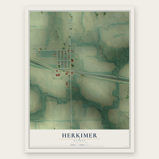 Herkimer, Kansas map print, the full design