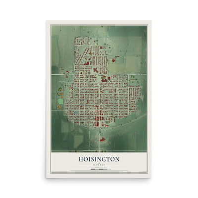 Map of Hoisington, Kansas, 12 x 18 inch unframed archival matte print