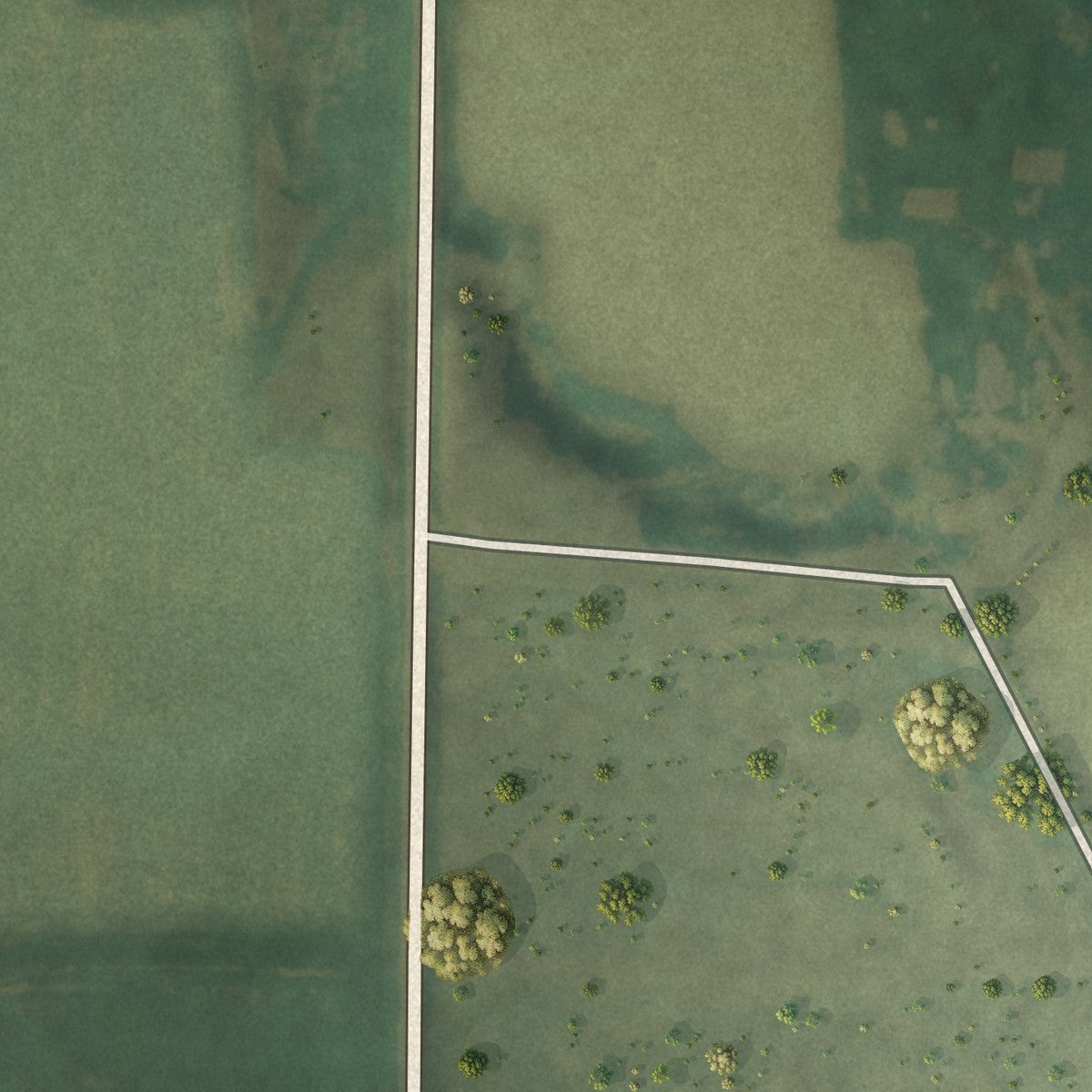 Second close-up of the map of Hunter, Kansas print showing more streets and buildings