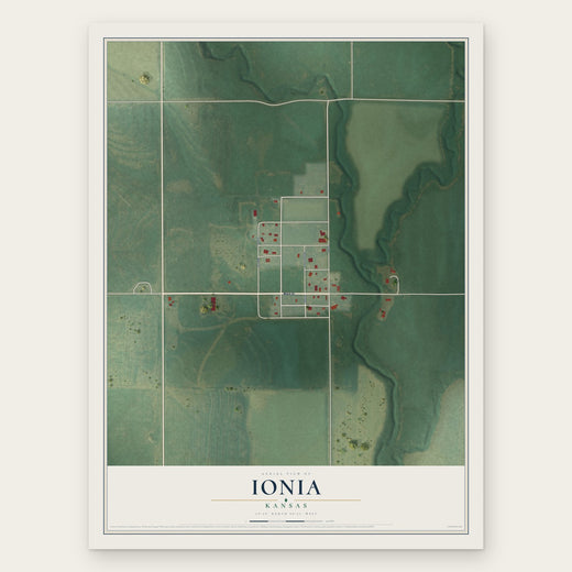 Ionia, Kansas map print, the full design