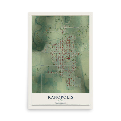 Map of Kanopolis, Kansas, 12 x 18 inch unframed archival matte print