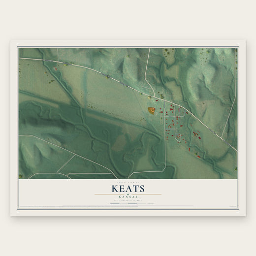 Keats, Kansas map print, the full design