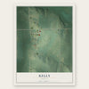 Kelly, Kansas map print, the full design