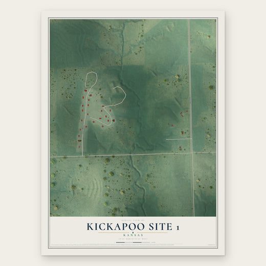 Kickapoo Site 1, Kansas map print, the full design